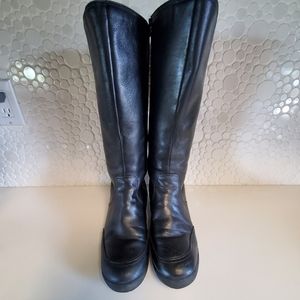 Hush Puppies Thinsulate Size 8 Black Leather Waterproof Winter Boots